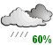 Chance of drizzle. Risk of freezing drizzle (60%)